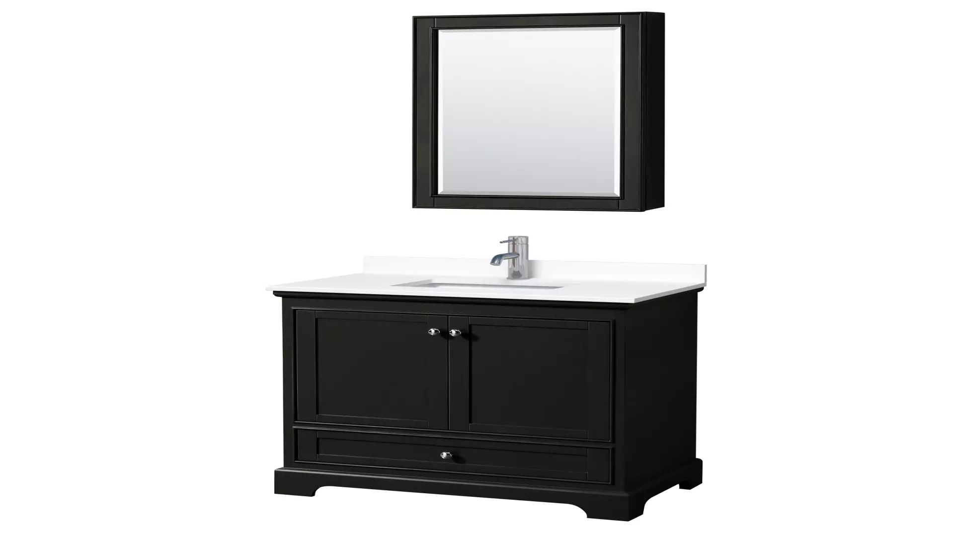 Deborah 36 Inch Single Bathroom Vanity in Dark Espresso, White Cultured Marble Countertop, Undermount Square Sink, Medicine Cabinet material