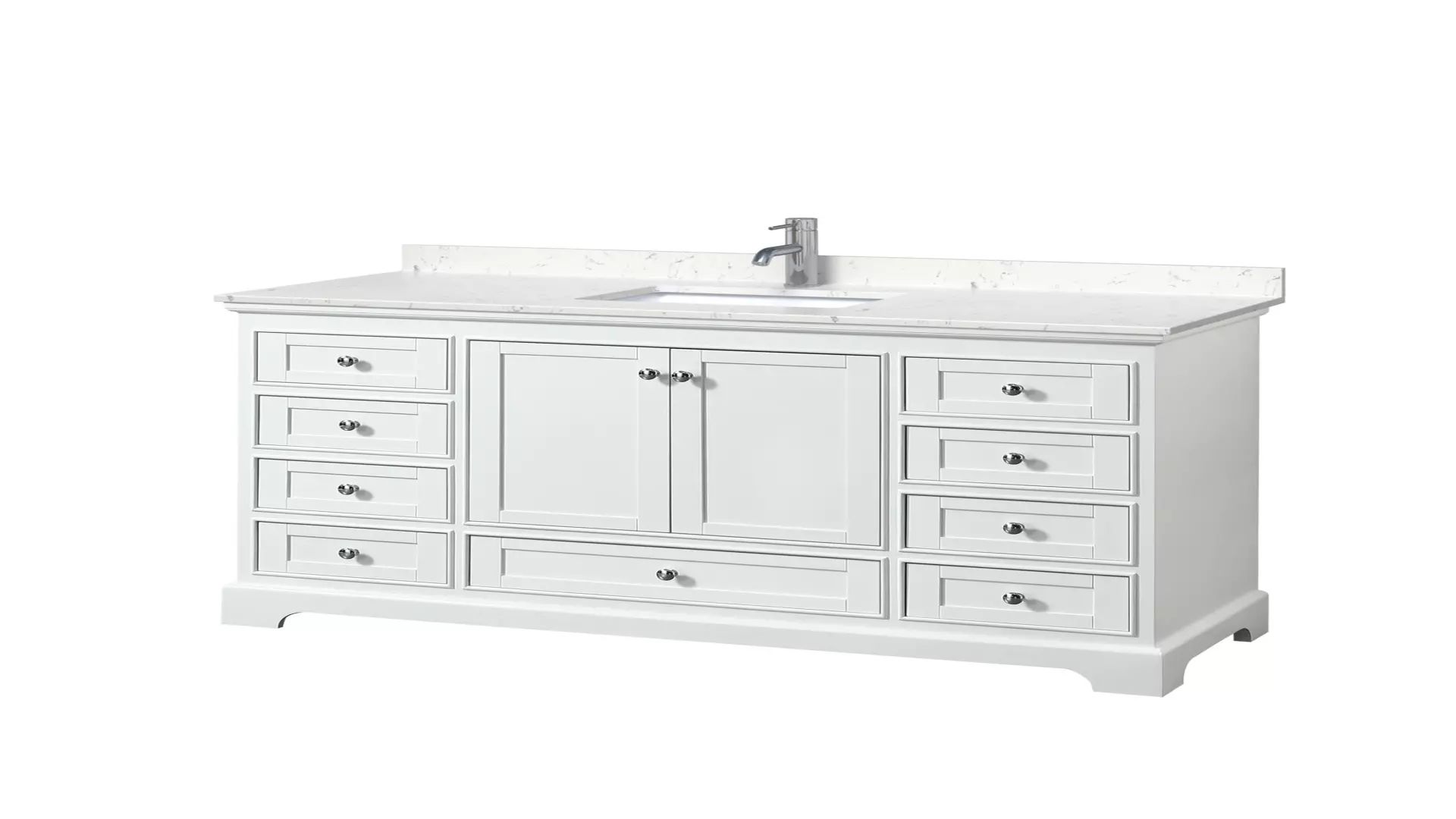 Deborah 60 Inch Single Bathroom Vanity in White, Carrara Cultured Marble Countertop, Undermount Square Sink, No Mirror material
