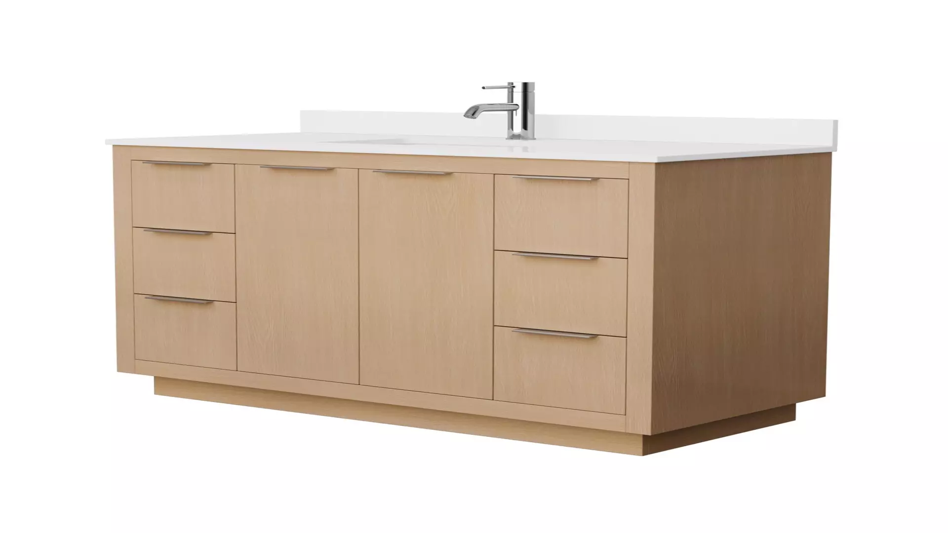 Maroni 48 Inch Single Bathroom Vanity in Light Straw, White Cultured Marble Countertop, Undermount Square Sink material