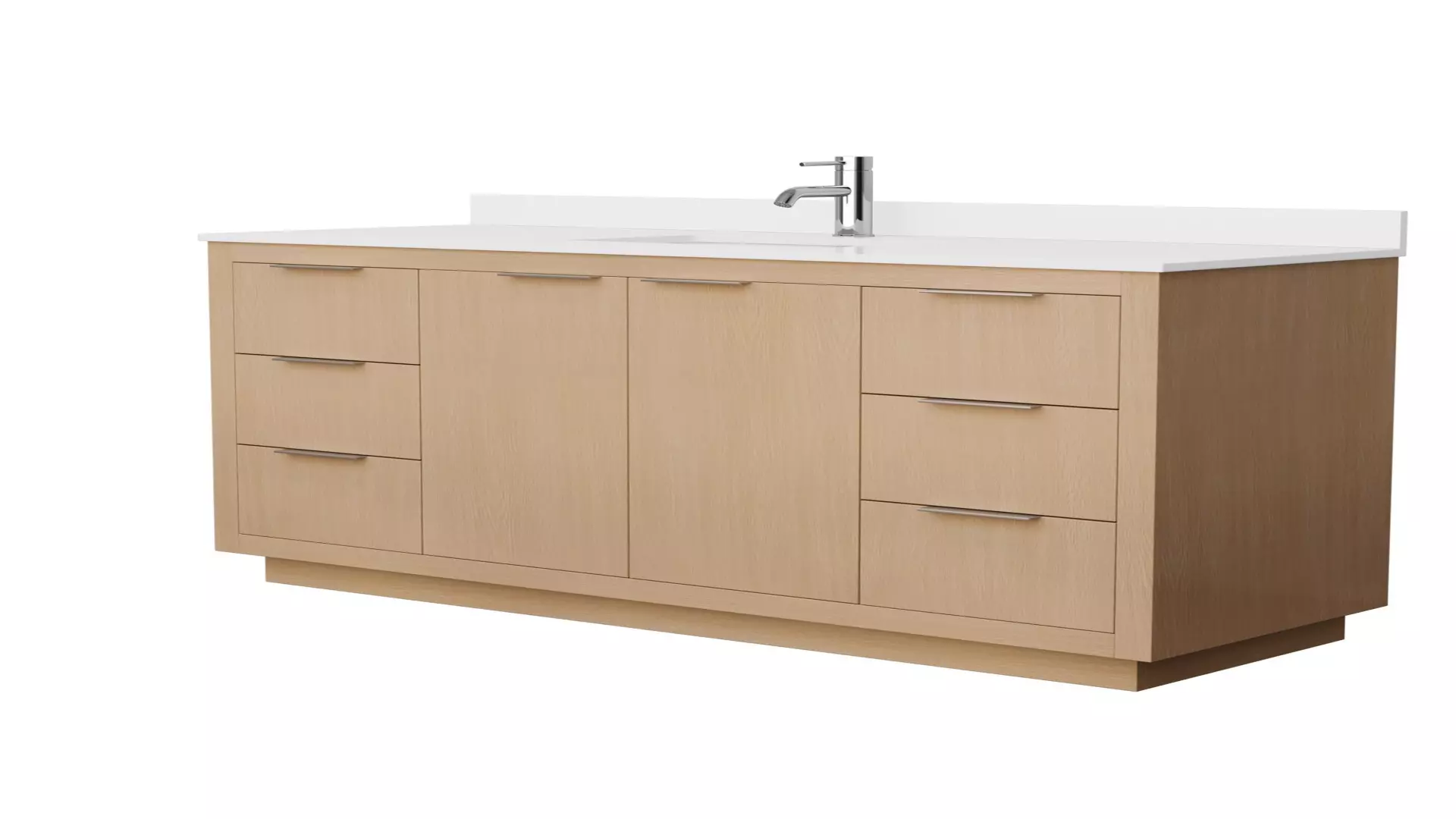 Maroni 60 Inch Single Bathroom Vanity in Light Straw, White Cultured Marble Countertop, Undermount Square Sink material