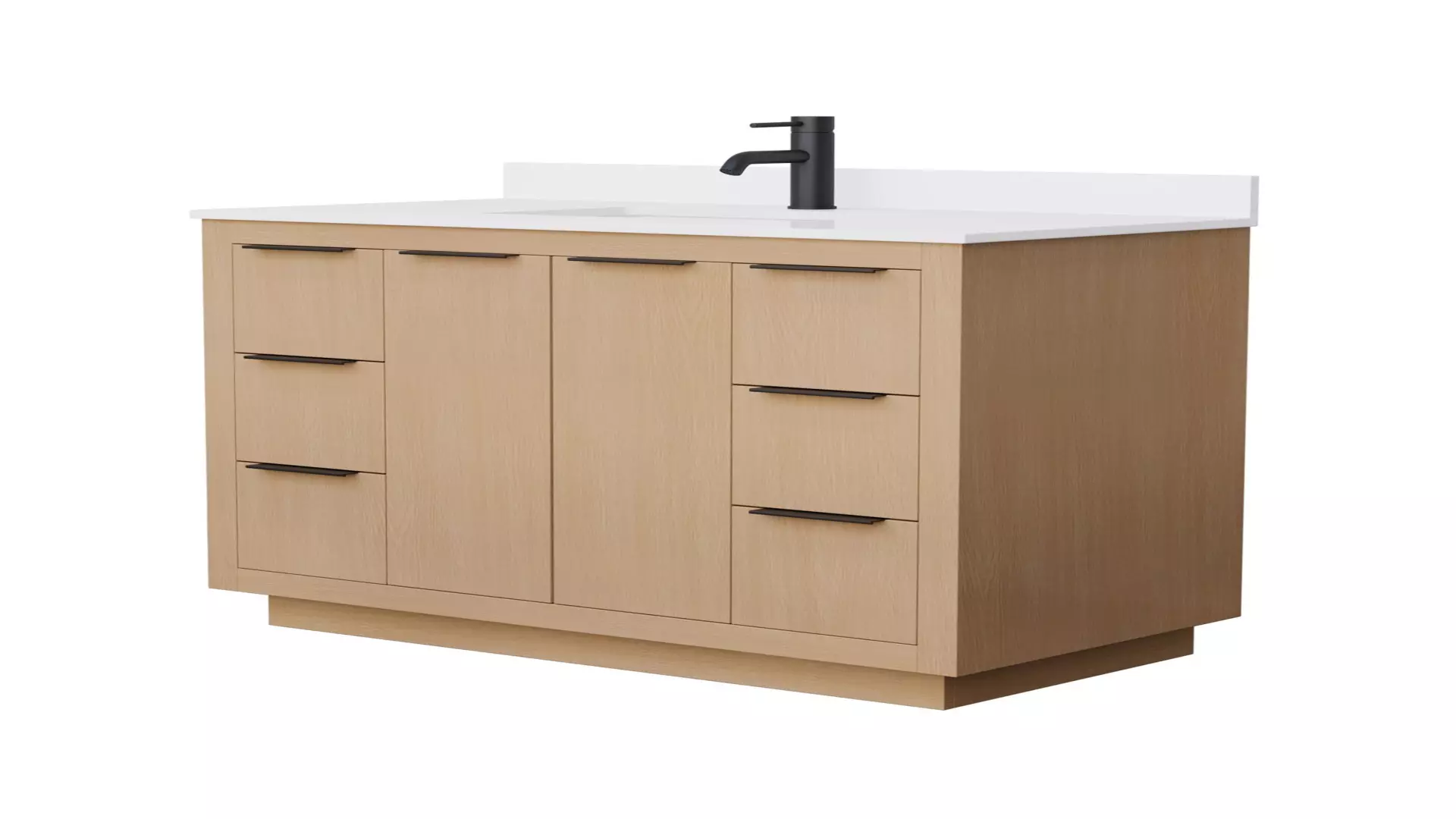 Maroni 42 Inch Single Bathroom Vanity in Light Straw, White Cultured Marble Countertop, Undermount Square Sink, Matte Black Trim material