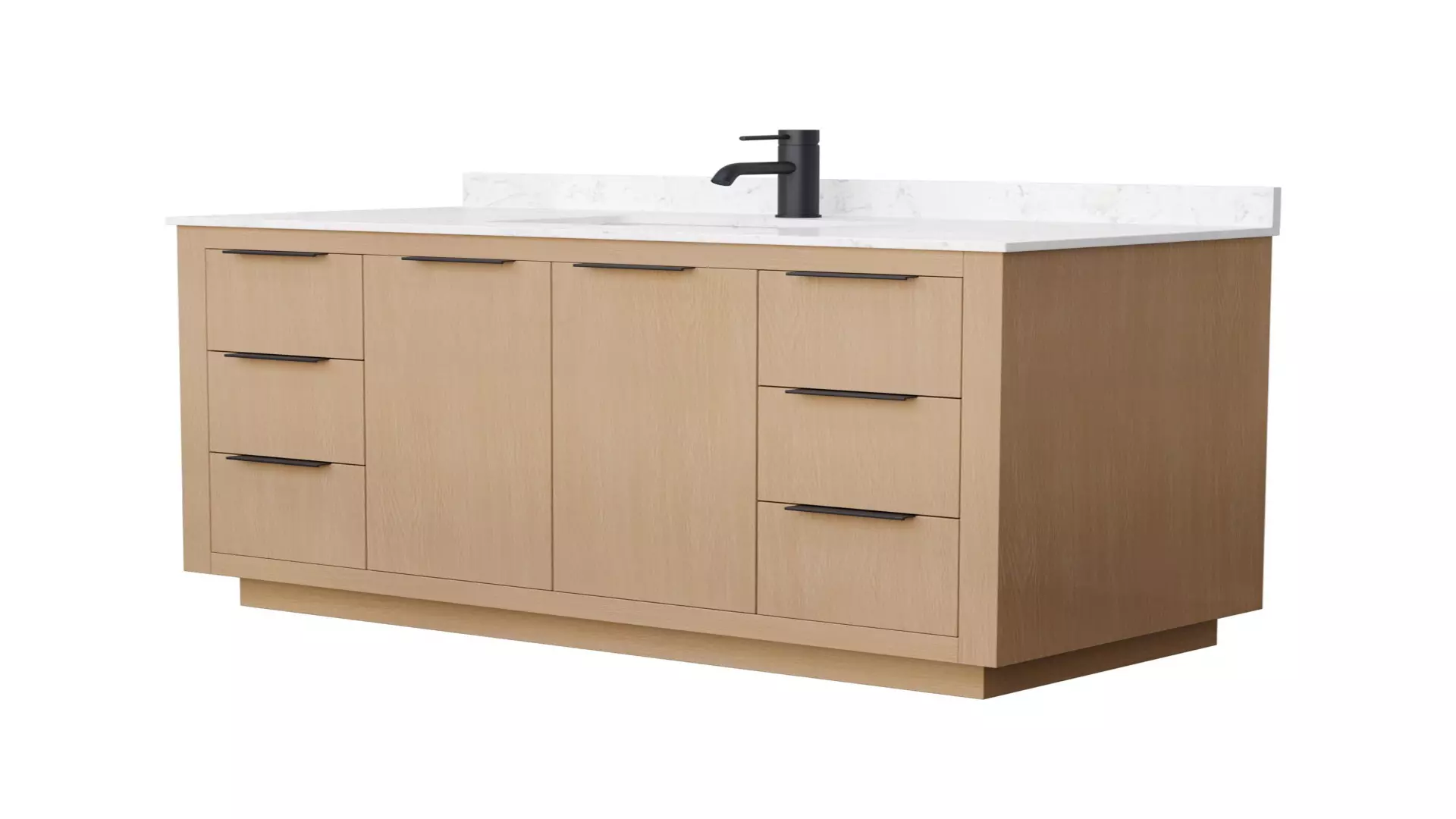 Maroni 48 Inch Single Bathroom Vanity in Light Straw, Carrara Cultured Marble Countertop, Undermount Square Sink, Matte Black Trim material