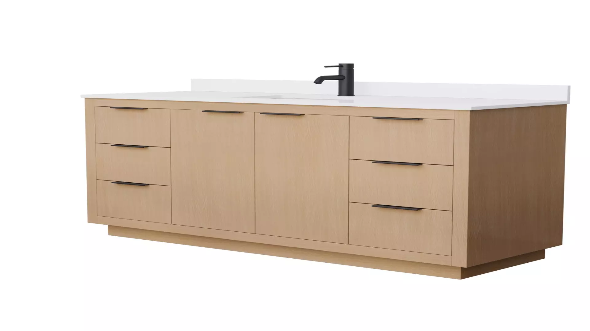 Maroni 60 Inch Single Bathroom Vanity in Light Straw, White Cultured Marble Countertop, Undermount Square Sink, Matte Black Trim material
