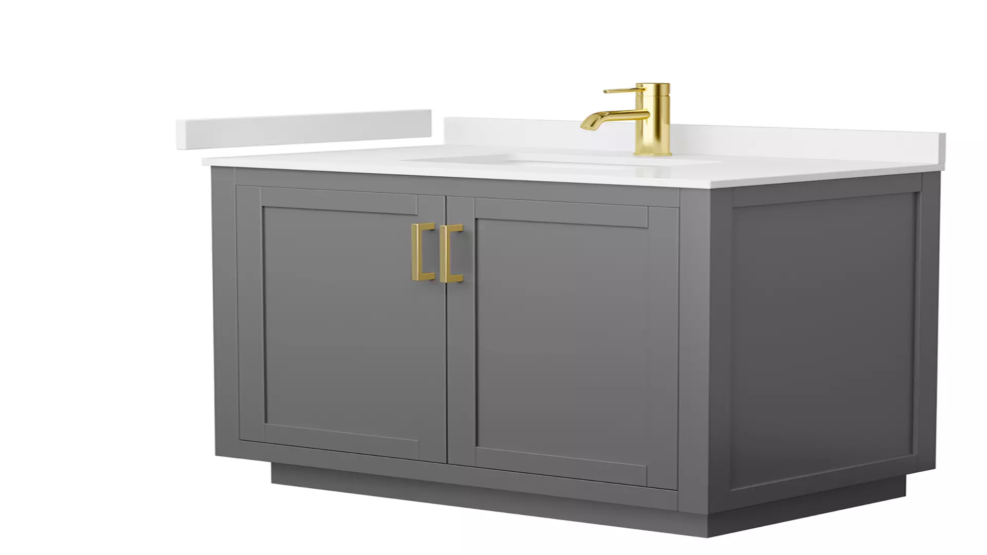 Miranda 36 Inch Single Bathroom Vanity in Dark Gray, White Cultured Marble Countertop, Undermount Square Sink, Brushed Gold Trim material