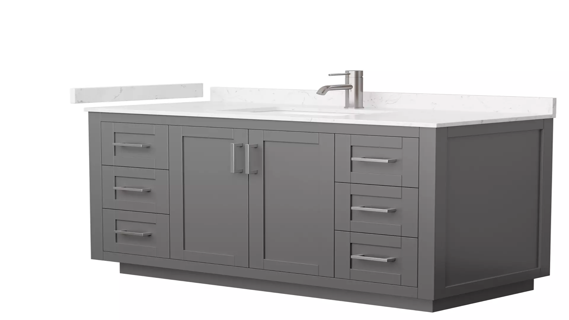 Miranda 48 Inch Single Bathroom Vanity in Dark Gray, Carrara Cultured Marble Countertop, Undermount Square Sink, Brushed Nickel Trim material