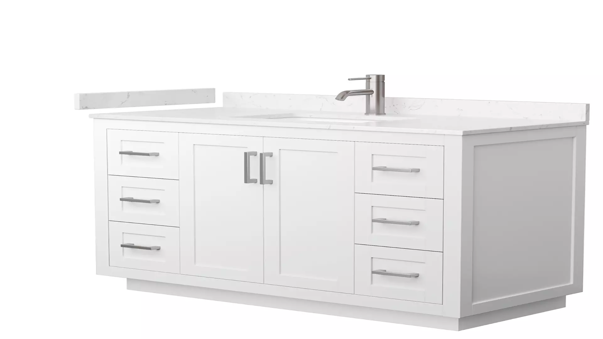 Miranda 48 Inch Single Bathroom Vanity in White, Carrara Cultured Marble Countertop, Undermount Square Sink, Brushed Nickel Trim material