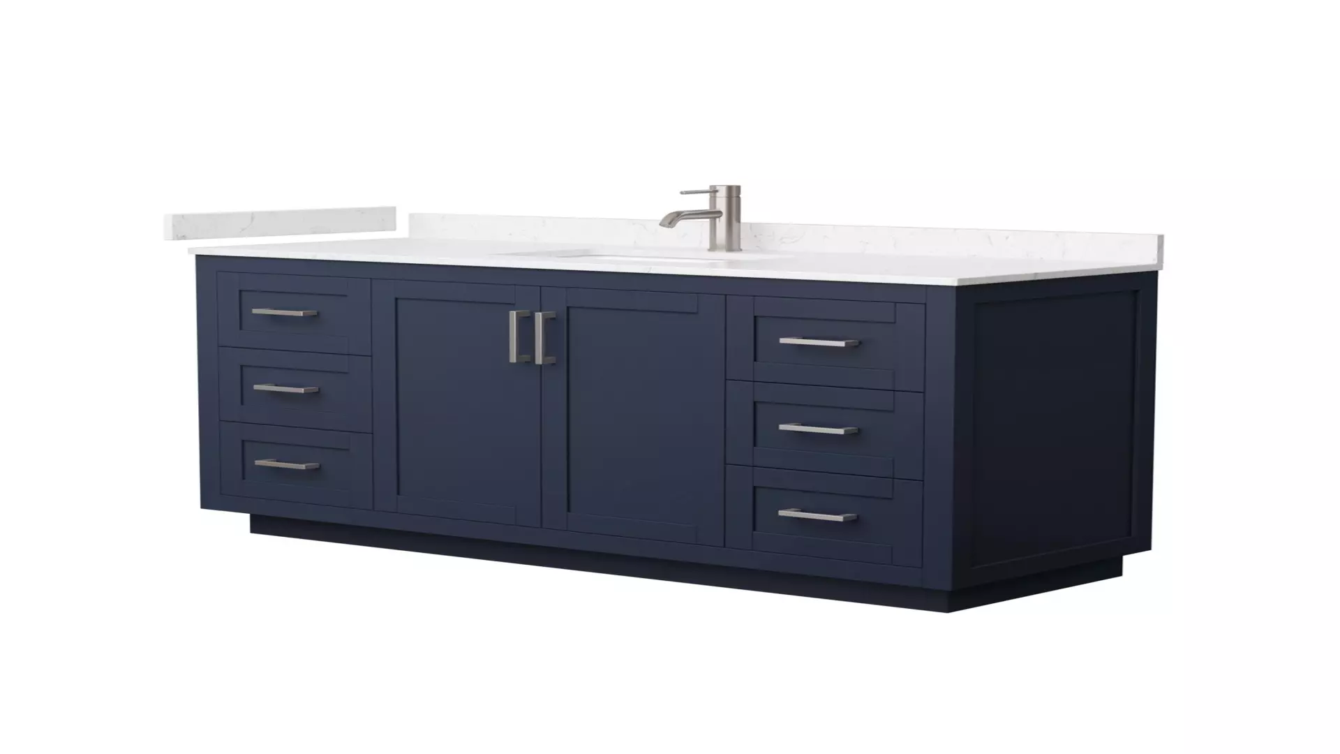 Miranda 60 Inch Single Bathroom Vanity in Dark Blue, Carrara Cultured Marble Countertop, Undermount Square Sink, Brushed Nickel Trim material