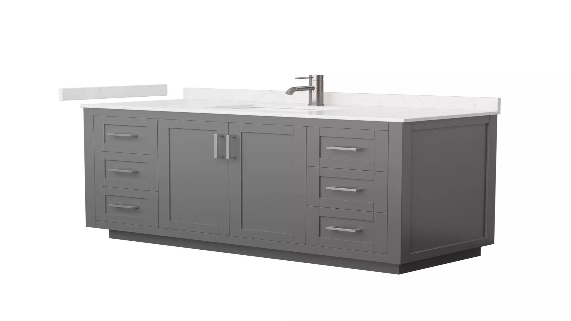 Miranda 54 Inch Single Bathroom Vanity in Dark Gray, Carrara Cultured Marble Countertop, Undermount Square Sink, Brushed Nickel Trim material