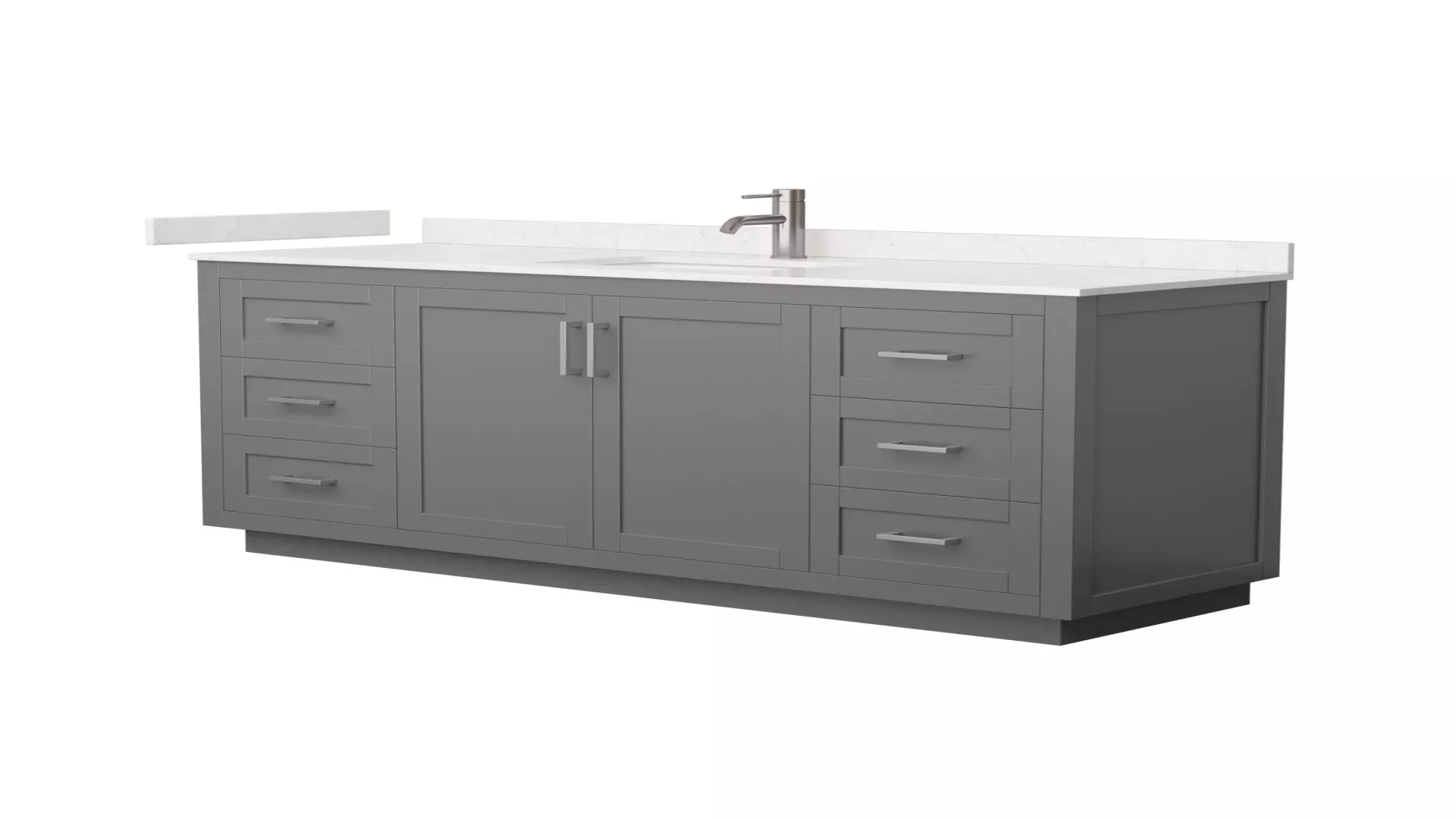 Miranda 66 Inch Single Bathroom Vanity in Dark Gray, Carrara Cultured Marble Countertop, Undermount Square Sink, Brushed Nickel Trim material