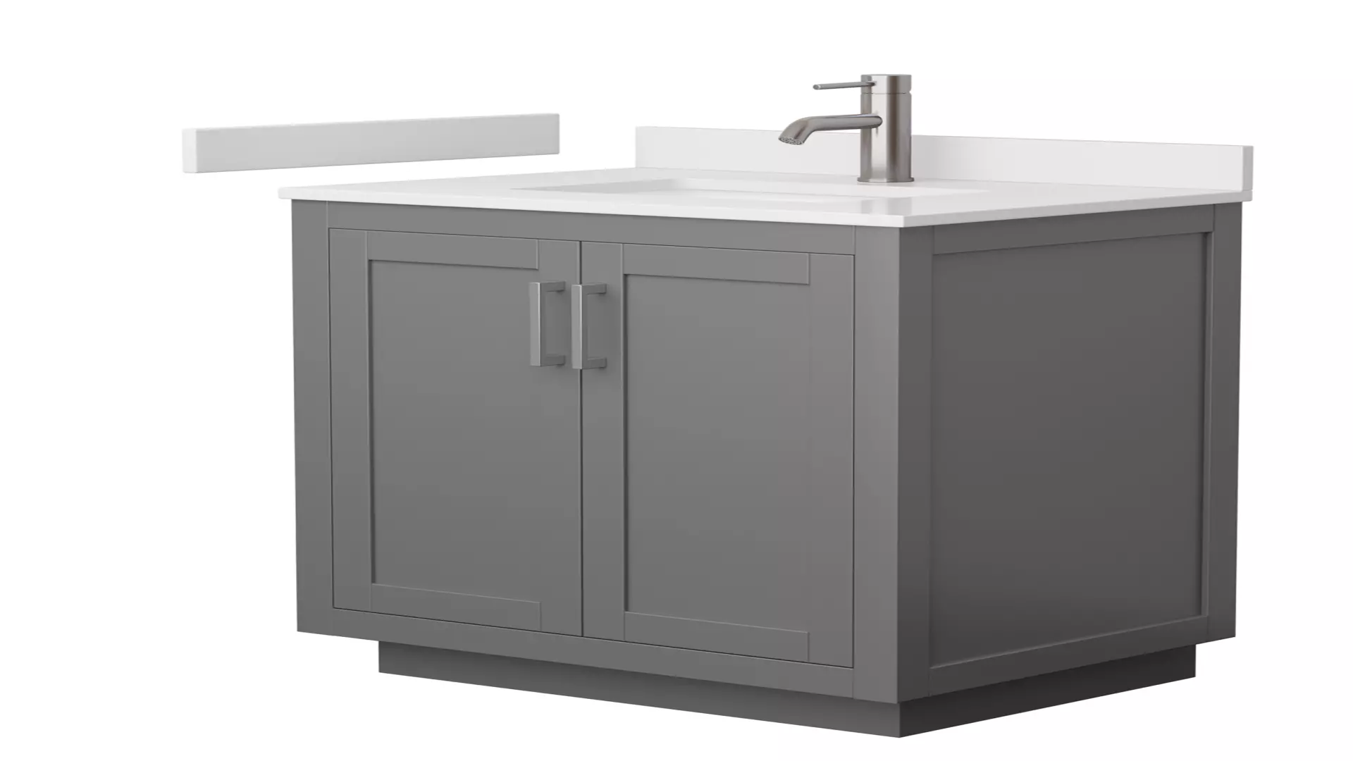Miranda 30 Inch Single Bathroom Vanity in Dark Gray, White Cultured Marble Countertop, Undermount Square Sink, Brushed Nickel Trim material