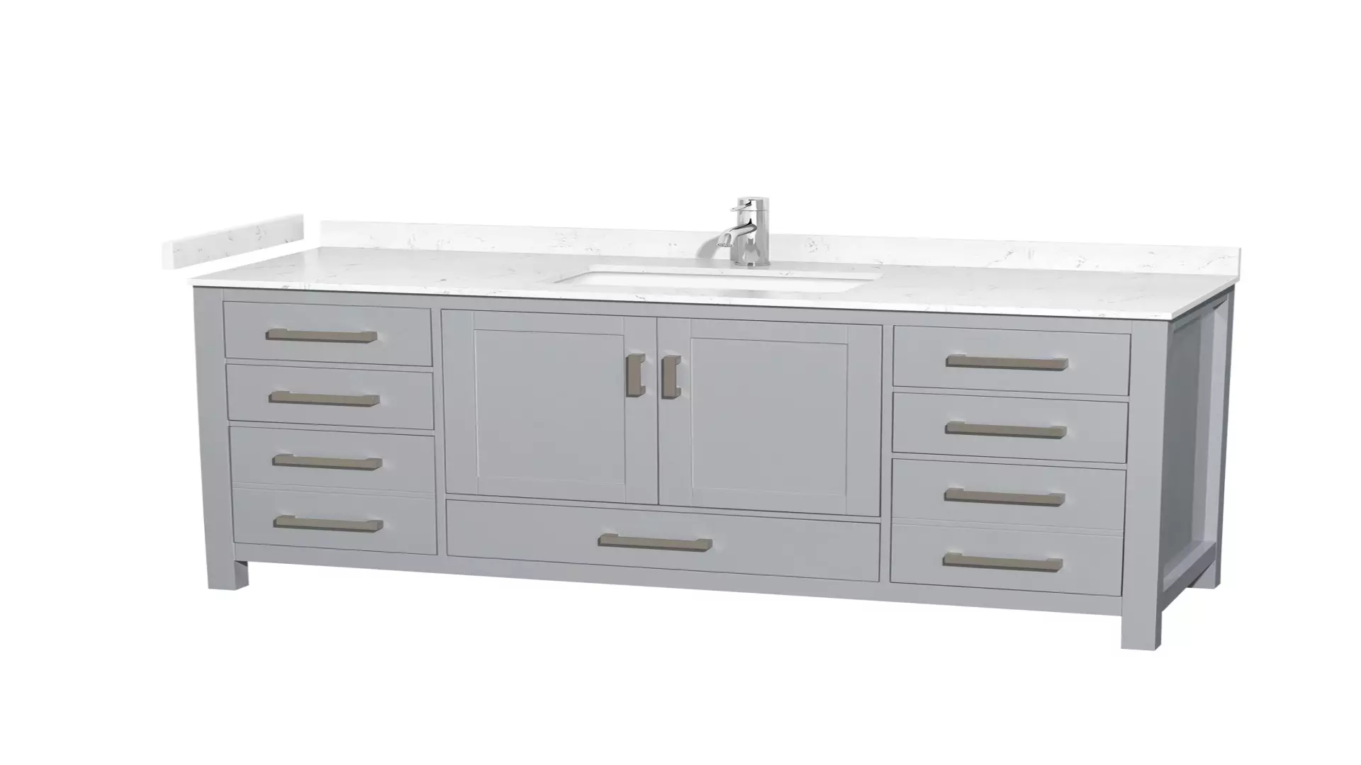 Sheffield 60 Inch Single Bathroom Vanity in Gray, Carrara Cultured Marble Countertop, Undermount Square Sink, No Mirror material
