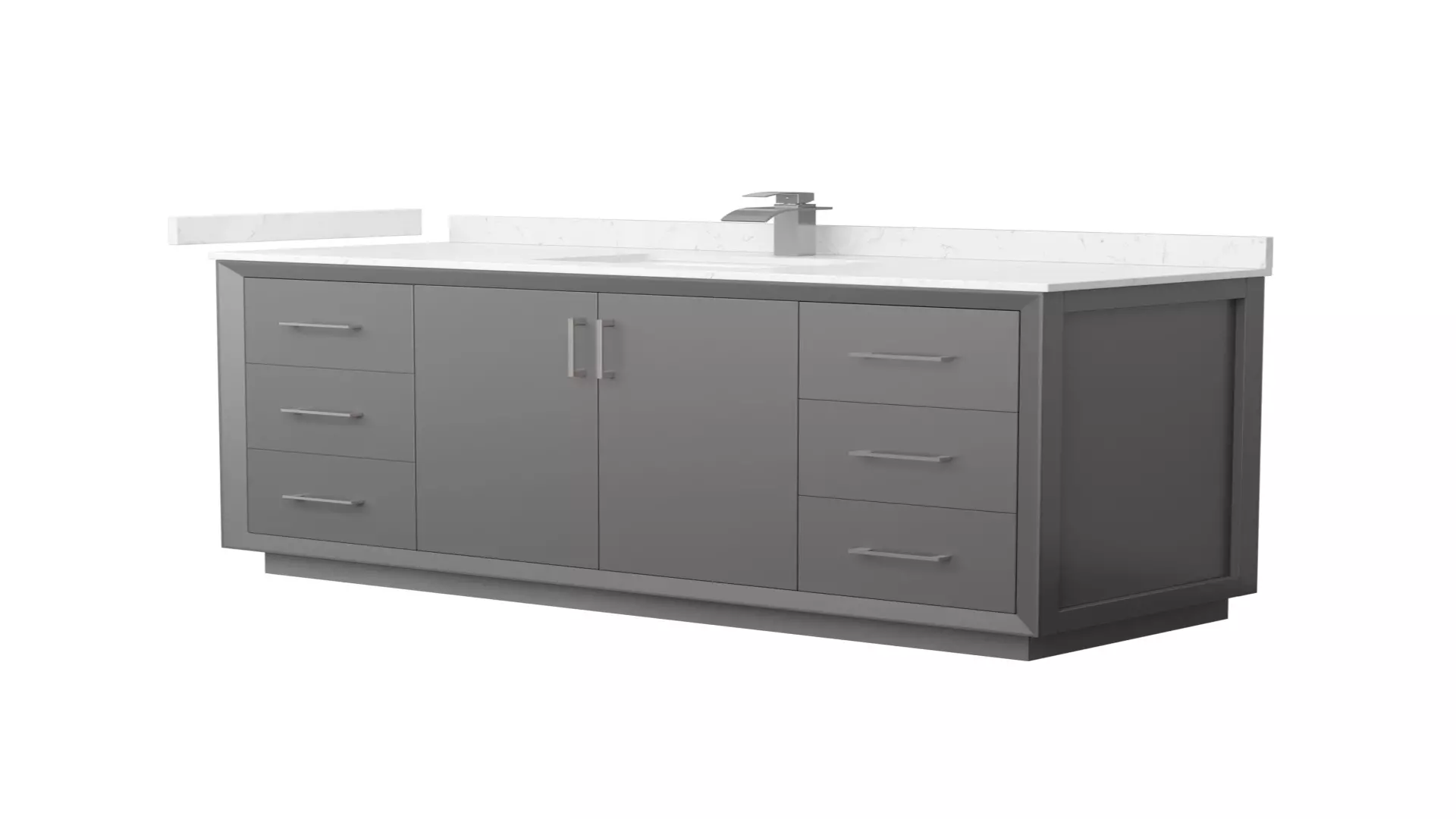 Strada 60 Inch Single Bathroom Vanity in Dark Gray, Carrara Cultured Marble Countertop, Undermount Square Sink, Brushed Nickel Trim material