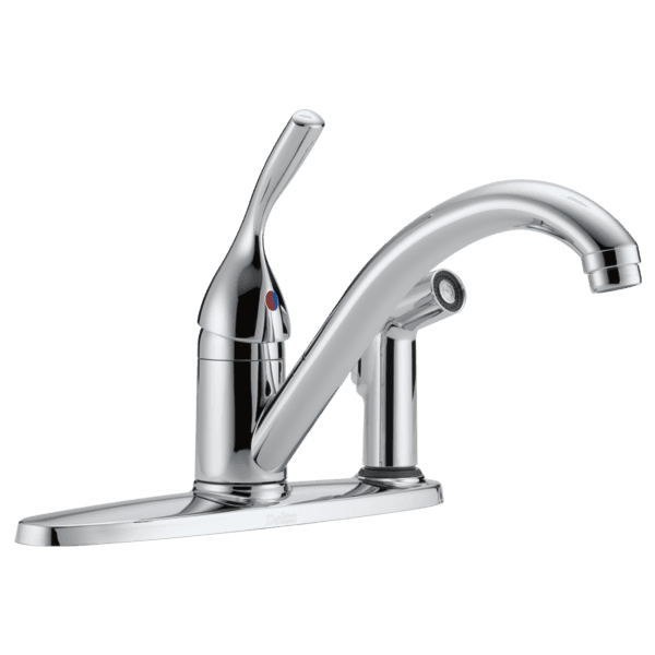 Delta 134 / 100 / 300 / 400 Series: Single Handle Kitchen Faucet with Integral Spray material