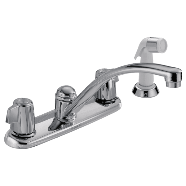 Delta 2100 / 2400 Series: Two Handle Kitchen Faucet with Spray material