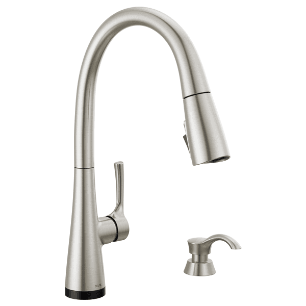 Delta AUBURN™: Single Handle Pull-Down Kitchen Faucet with Soap Dispenser and Touch2O Technology material