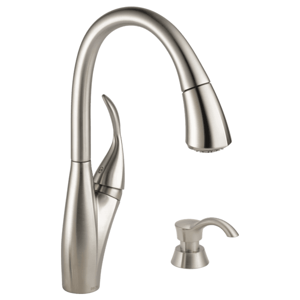 Delta Berkley®: Single Handle Pull-down Kitchen Faucet with MagnaTite and Soap Dispenser material