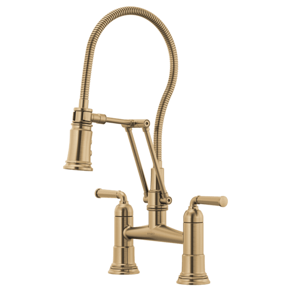 Brizo Rook®: Articulating Bridge Faucet with Finished Hose material
