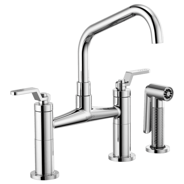 Brizo Litze®: Bridge Faucet with Angled Spout and Industrial Handle material