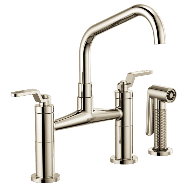 Brizo Litze®: Bridge Faucet with Angled Spout and Industrial Handle material