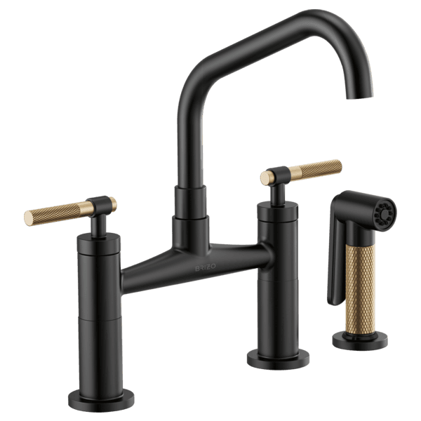 Brizo Litze®: Bridge Faucet with Angled Spout and Knurled Handle material