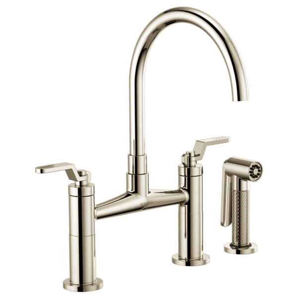Brizo Litze®: Bridge Faucet with Arc Spout and Industrial Handle material