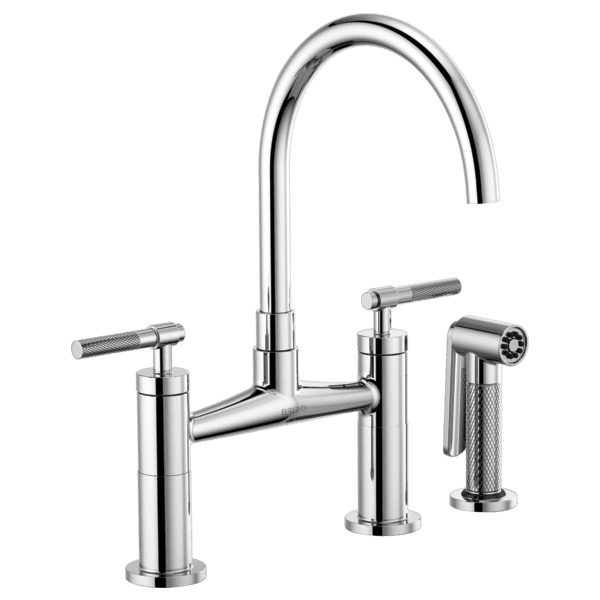 Brizo Litze®: Bridge Faucet with Arc Spout and Knurled Handle material
