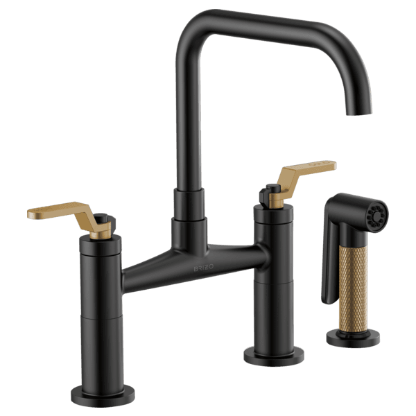 Brizo Litze®: Bridge Faucet with Square Spout and Industrial Handle material
