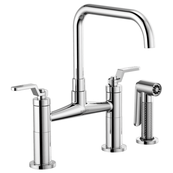 Brizo Litze®: Bridge Faucet with Square Spout and Industrial Handle material
