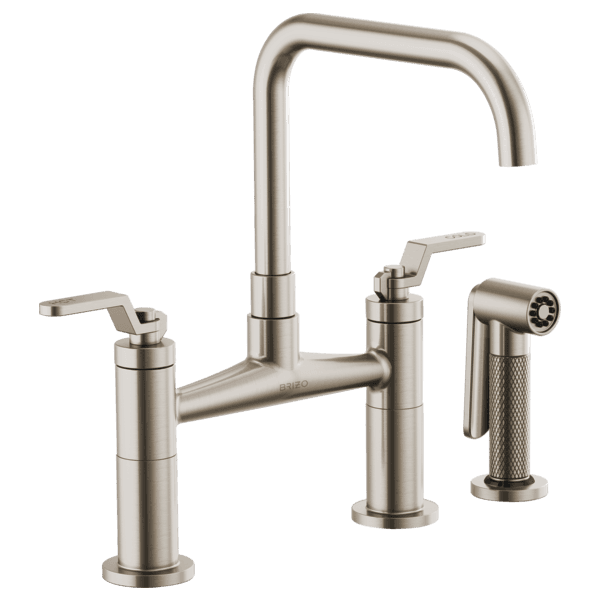 Brizo Litze®: Bridge Faucet with Square Spout and Industrial Handle material