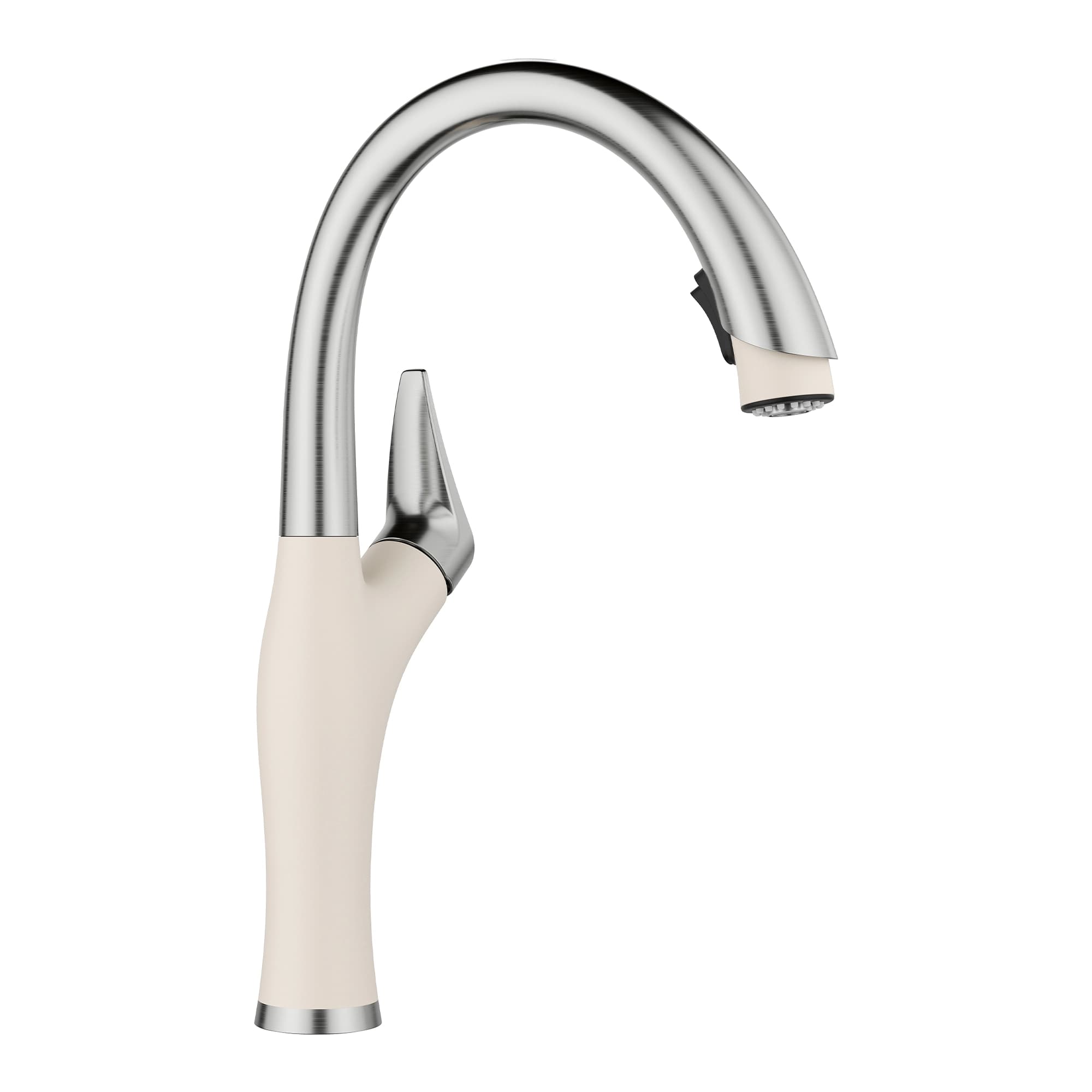 Artona Pull-Down Kitchen Faucet 1.5 GPM - PVD Steel/Soft White material