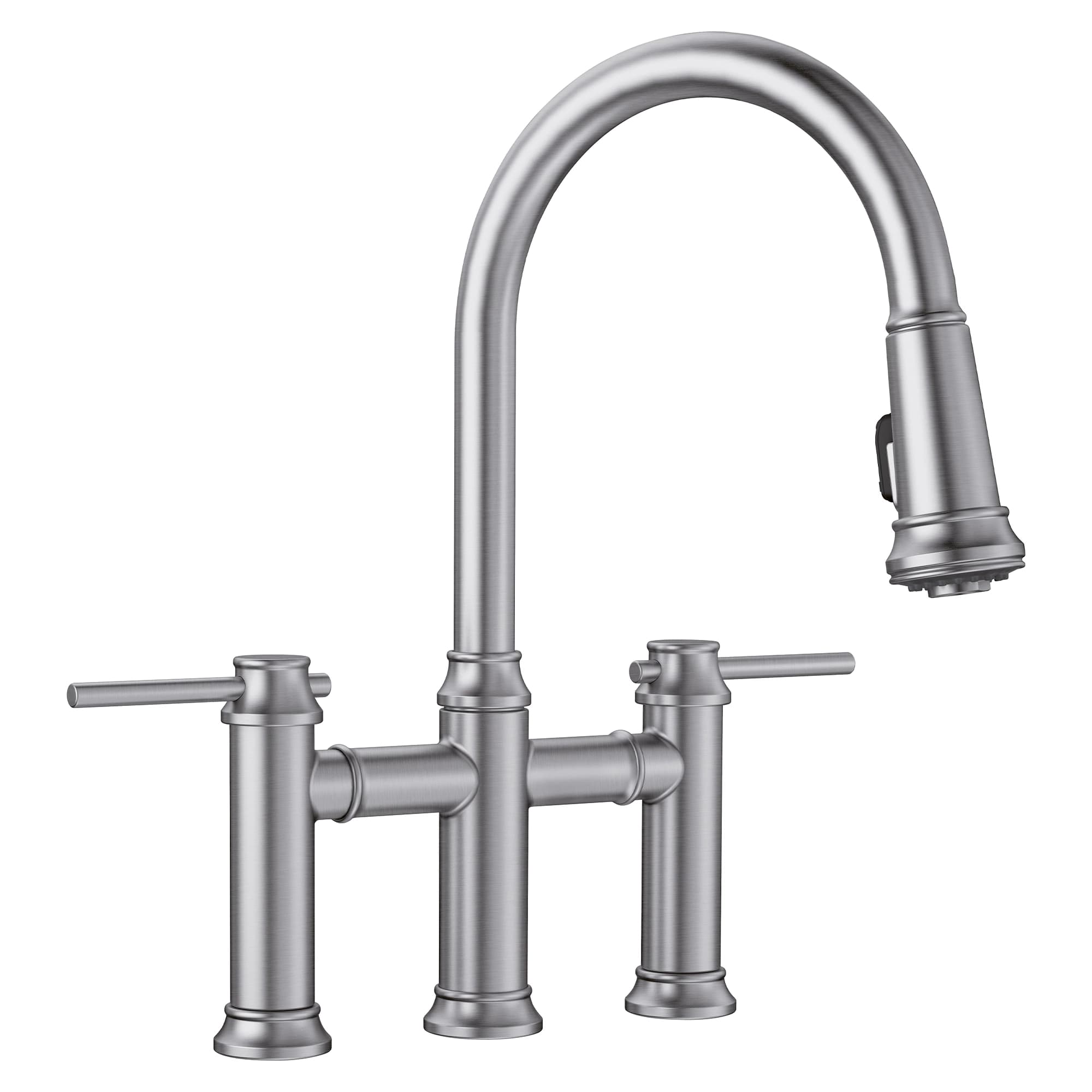 Empressa Pull-Down Bridge Faucet 1.5 GPM - PVD Steel material