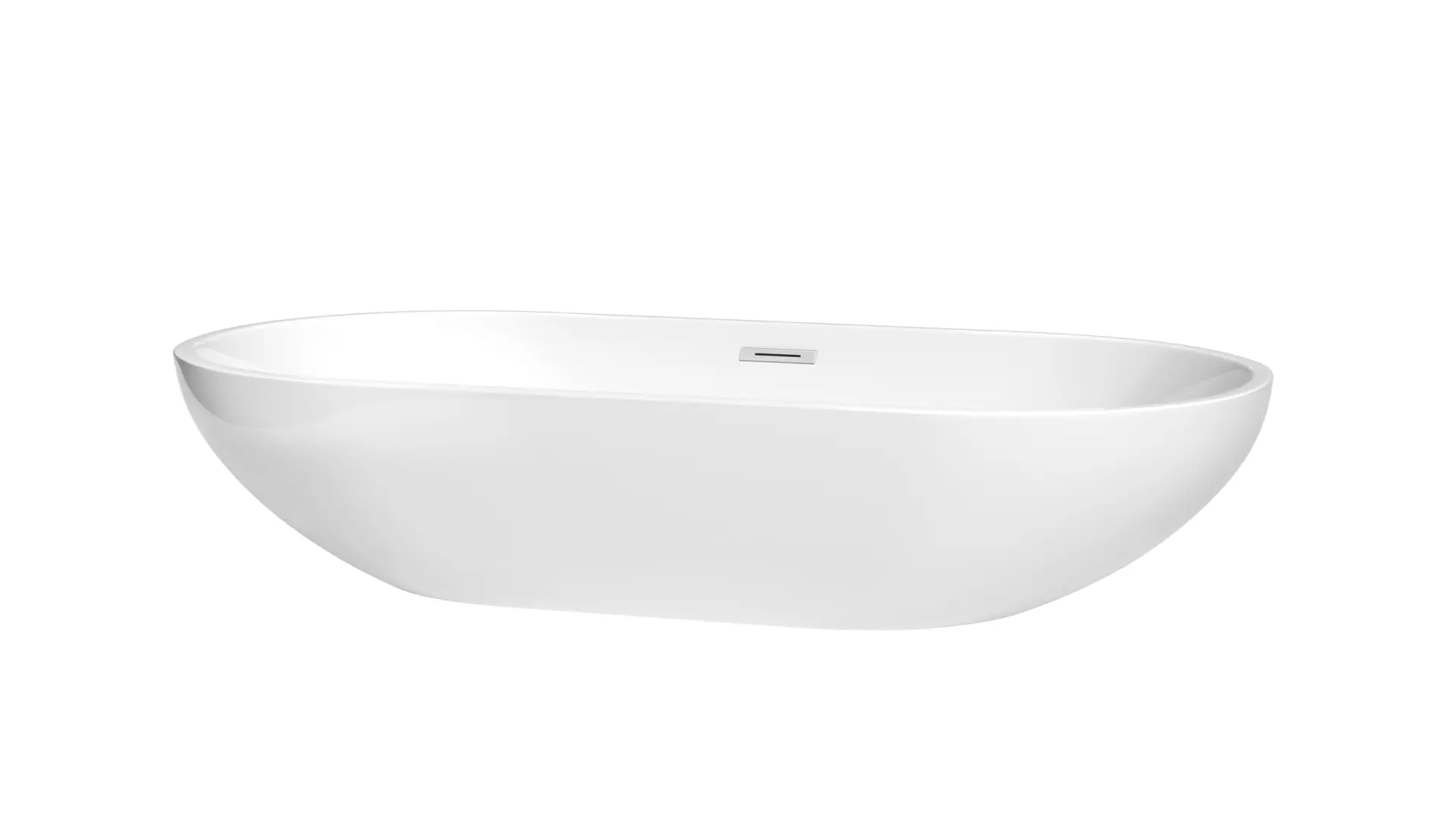 Brooklyn 60 Inch Freestanding Bathtub in White with Polished Chrome Drain and Overflow Trim material