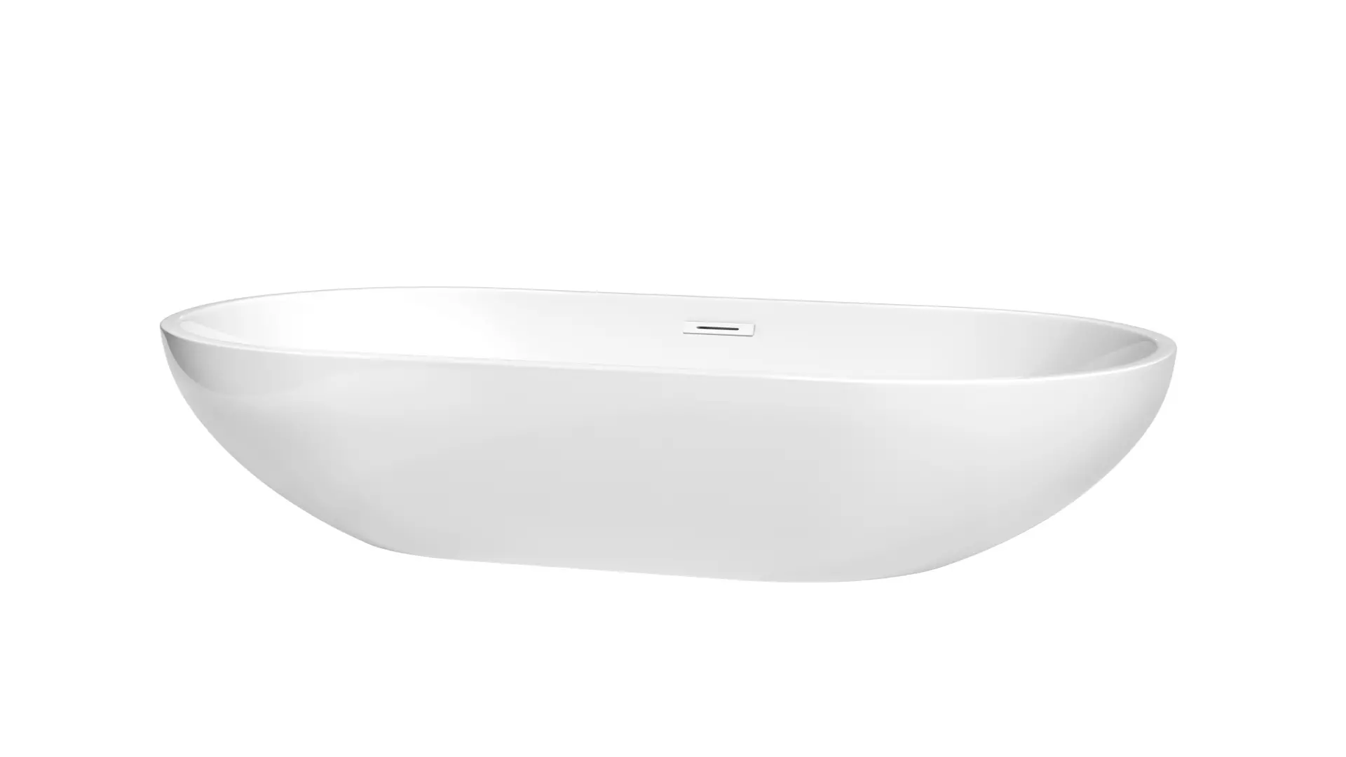 Brooklyn 60 Inch Freestanding Bathtub in White with Shiny White Drain and Overflow Trim material