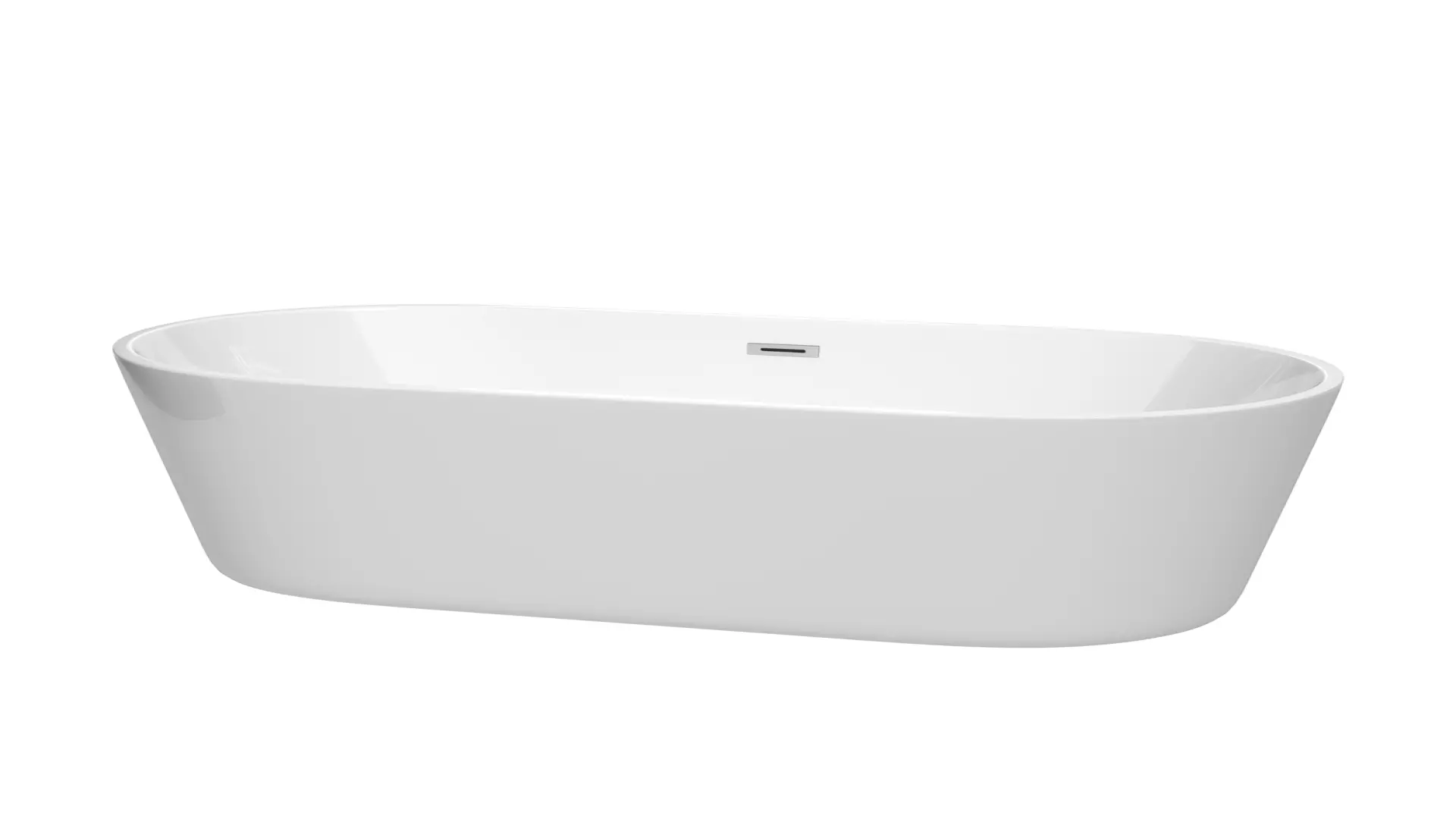 Carissa 67 Inch Freestanding Bathtub in White with Polished Chrome Drain and Overflow Trim material
