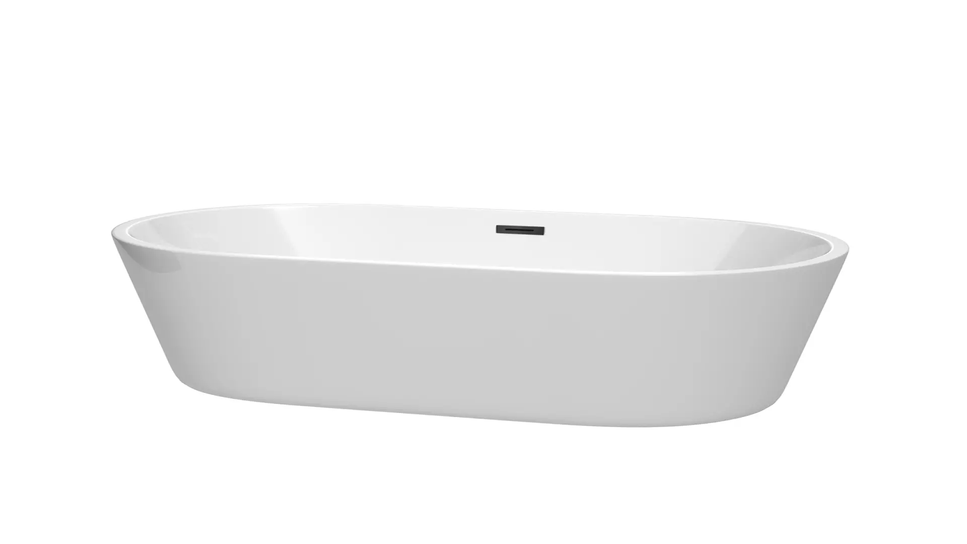 Carissa 60 Inch Freestanding Bathtub in White with Matte Black Drain and Overflow Trim material