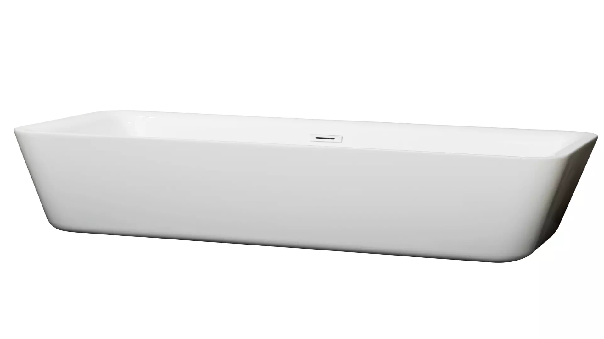 Emily 69 Inch Freestanding Bathtub in White with Shiny White Drain and Overflow Trim material