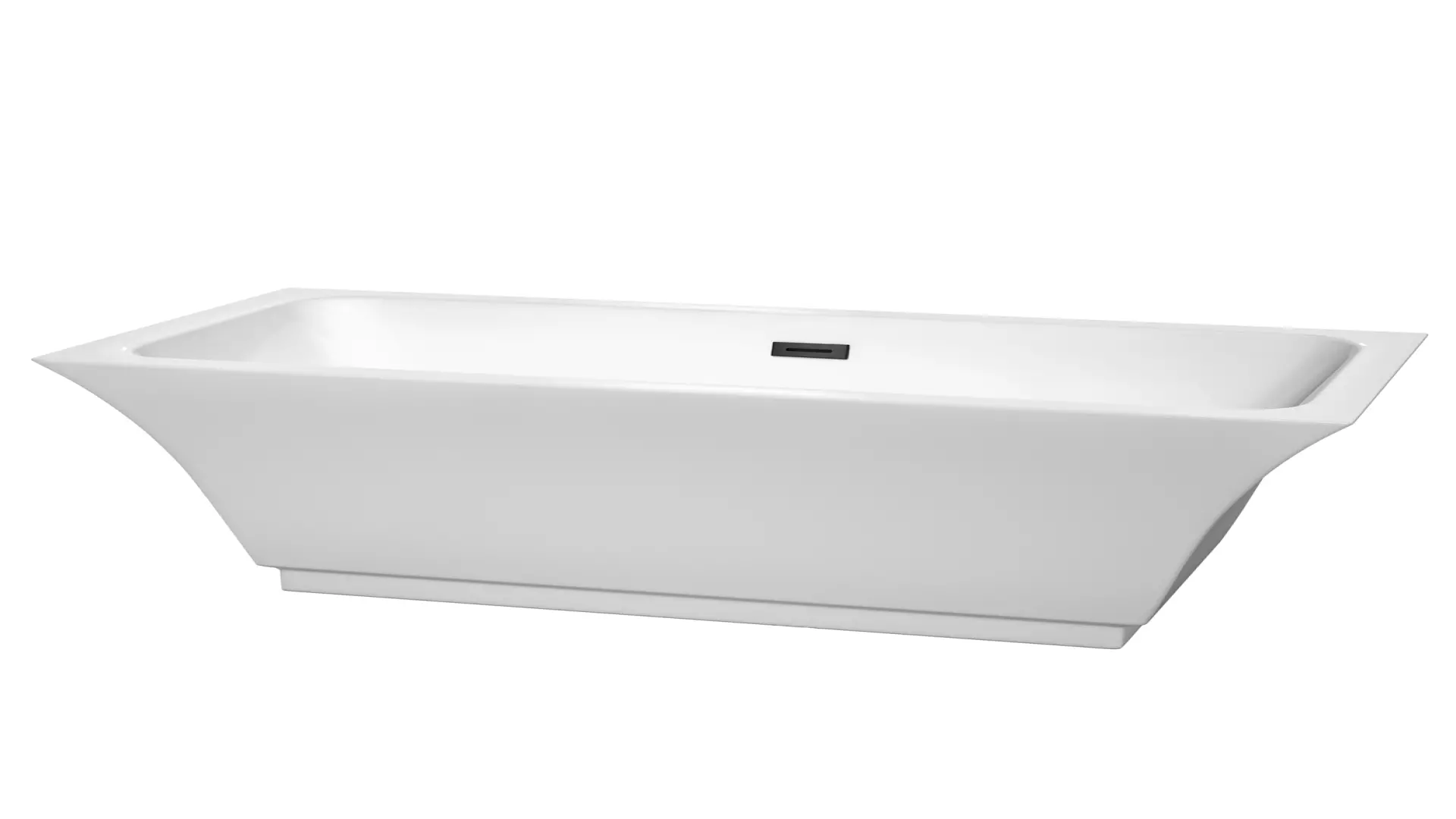 Galina 67 Inch Freestanding Bathtub in White with Matte Black Drain and Overflow Trim material