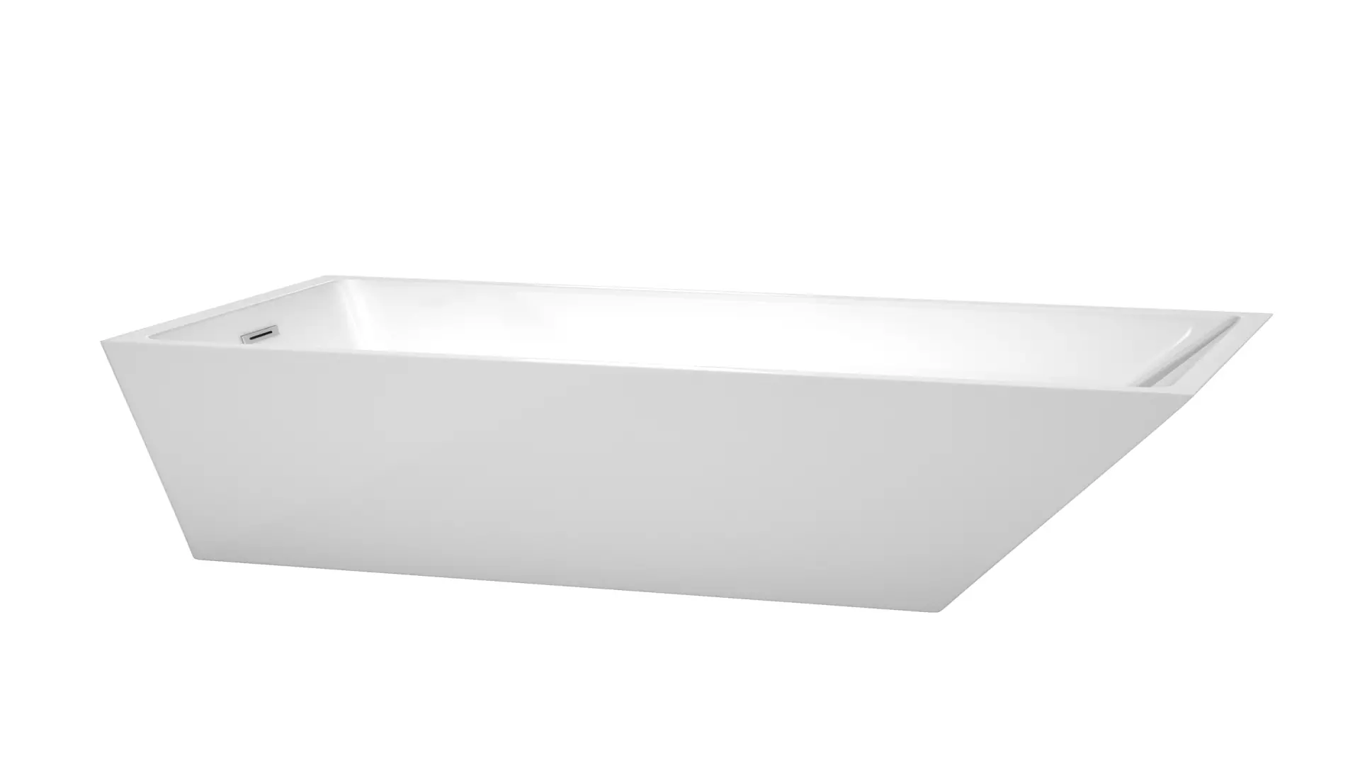 Hannah 59 Inch Freestanding Bathtub in White with Polished Chrome Drain and Overflow Trim material