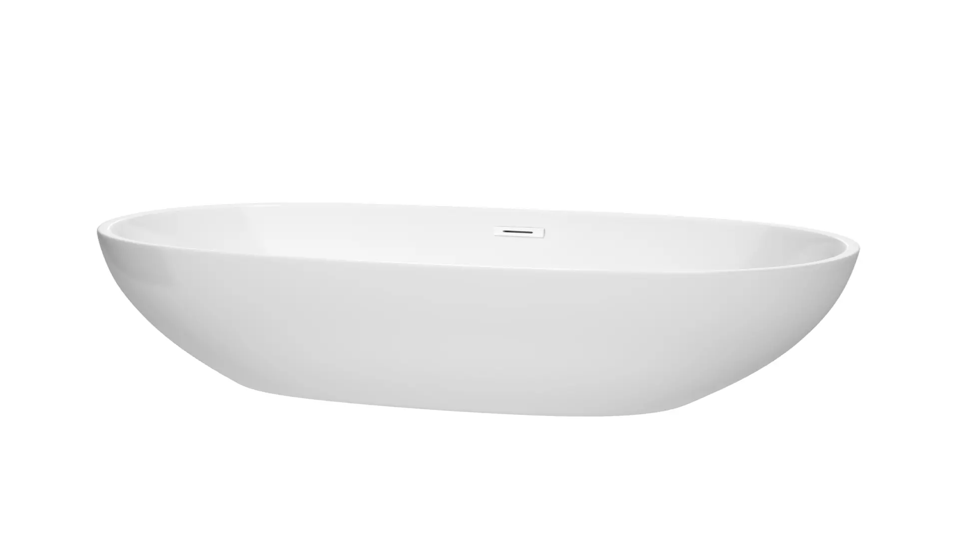Juno 63 Inch Freestanding Bathtub in White with Shiny White Drain and Overflow Trim material