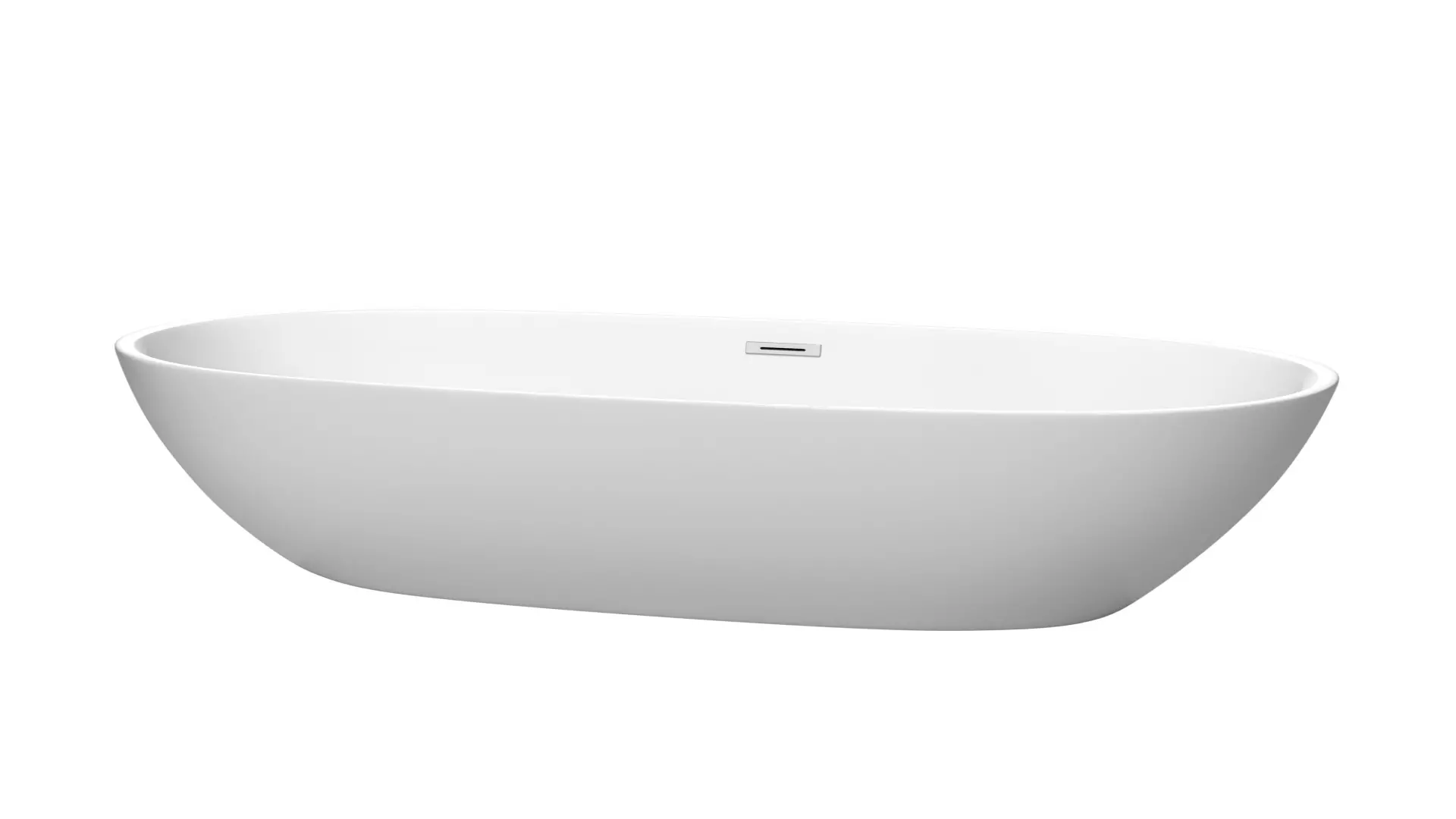 Juno 67 Inch Freestanding Bathtub in Matte White with Polished Chrome Drain and Overflow Trim material