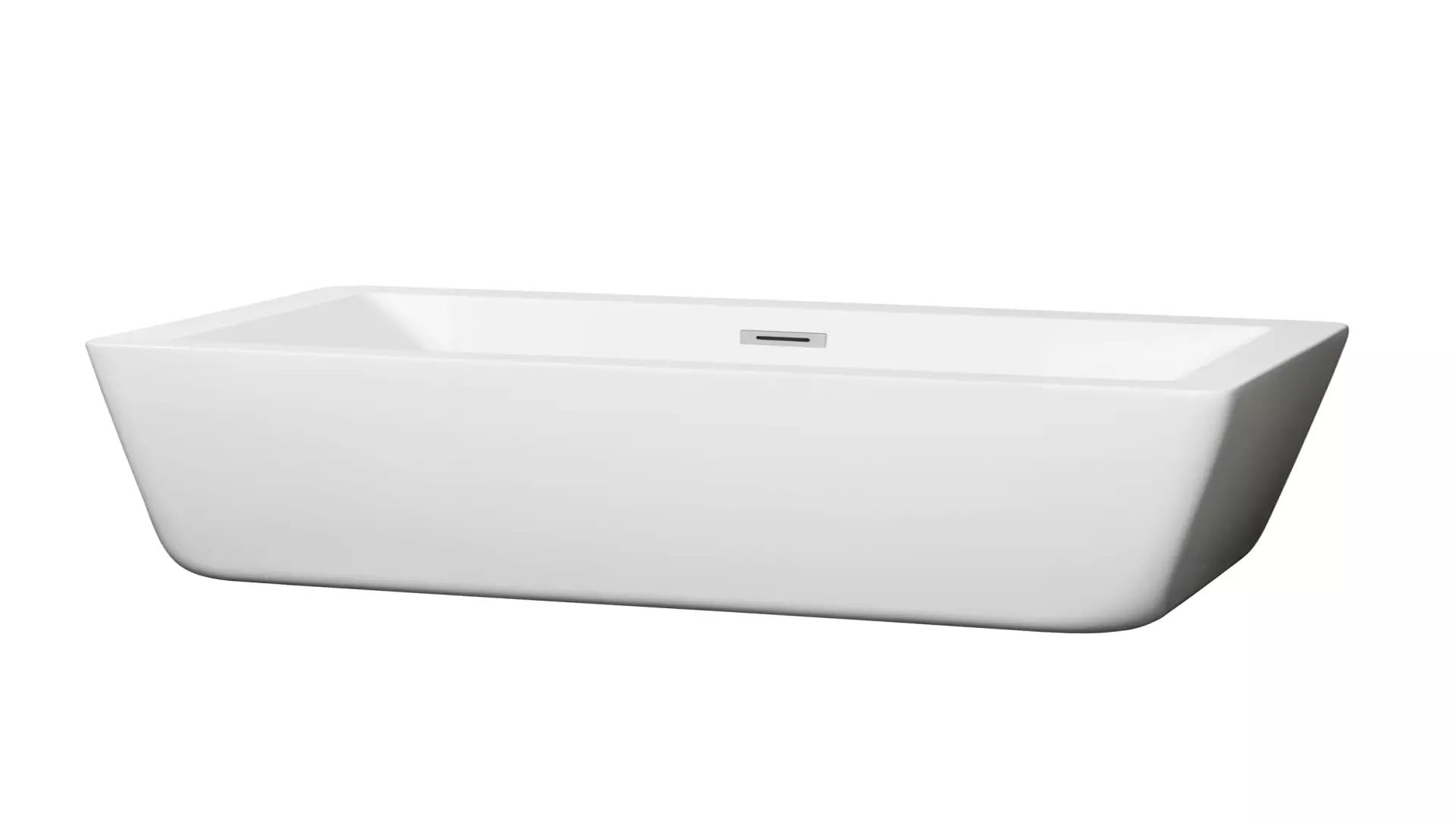 Laura 59 Inch Freestanding Bathtub in White with Polished Chrome Drain and Overflow Trim material