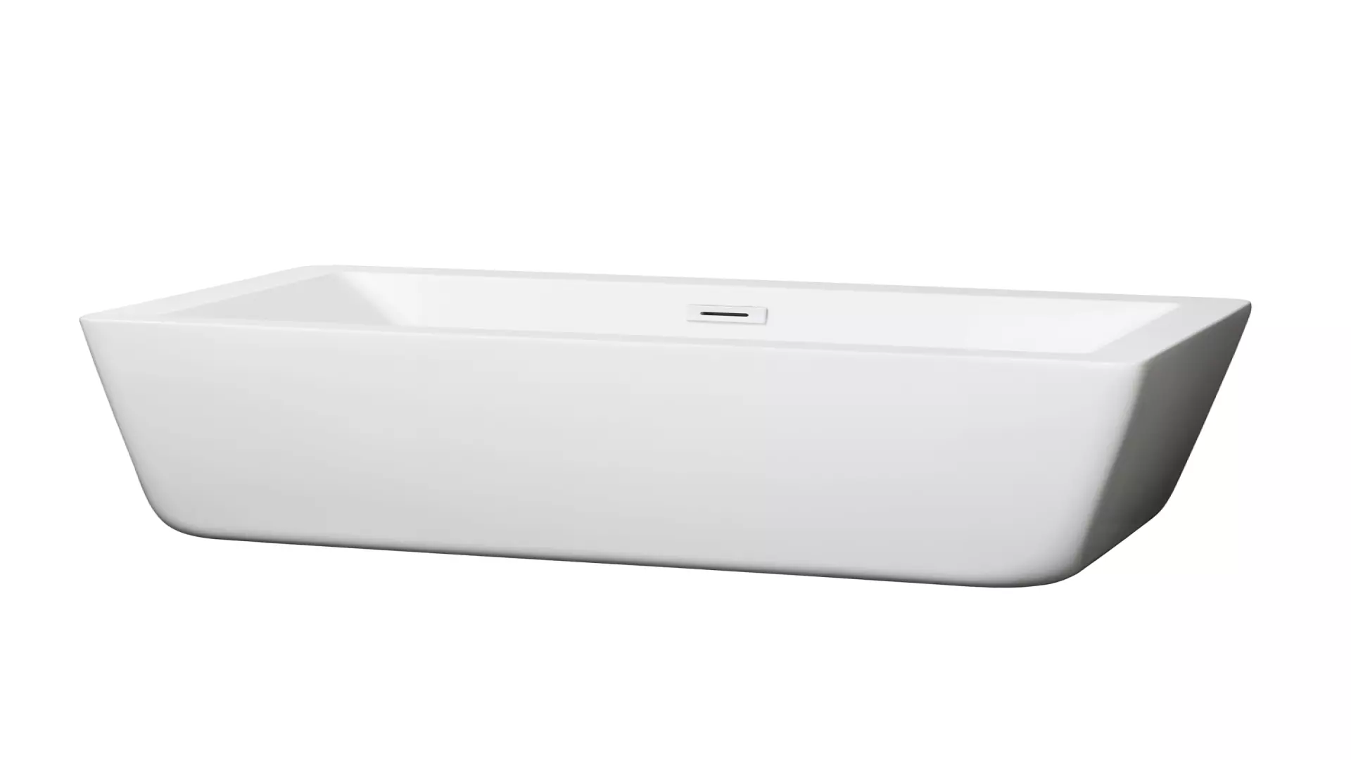 Laura 59 Inch Freestanding Bathtub in White with Shiny White Drain and Overflow Trim material