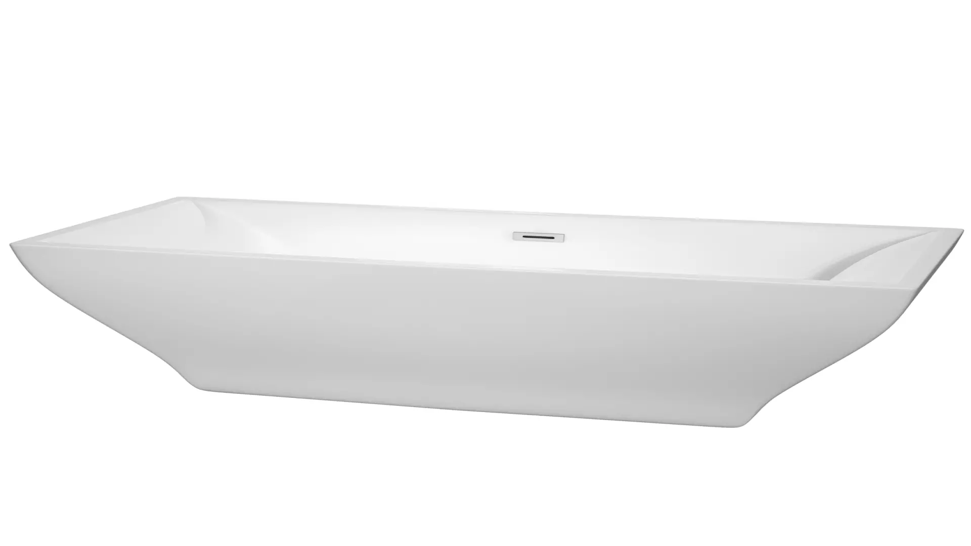Maryam 71 Inch Freestanding Bathtub in White with Polished Chrome Drain and Overflow Trim material