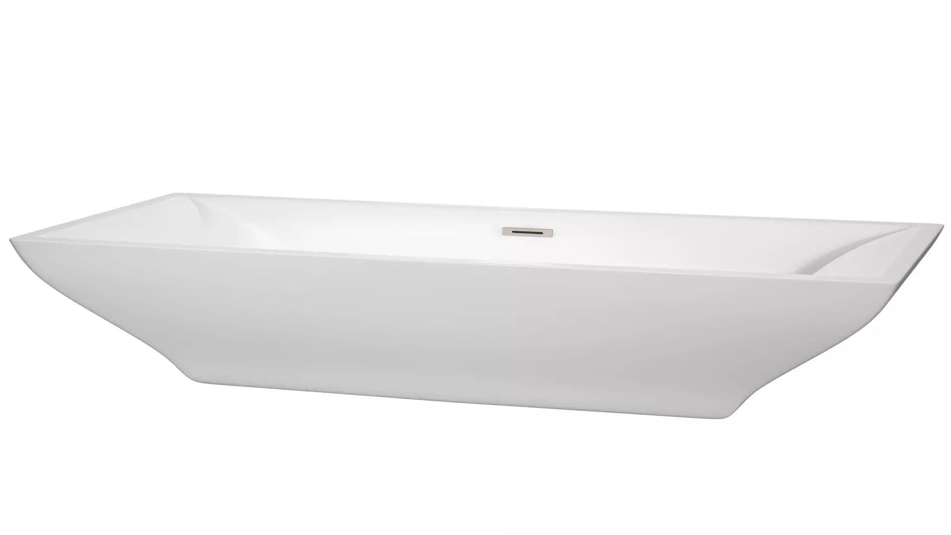 Maryam 71 Inch Freestanding Bathtub in White with Brushed Nickel Drain and Overflow Trim material