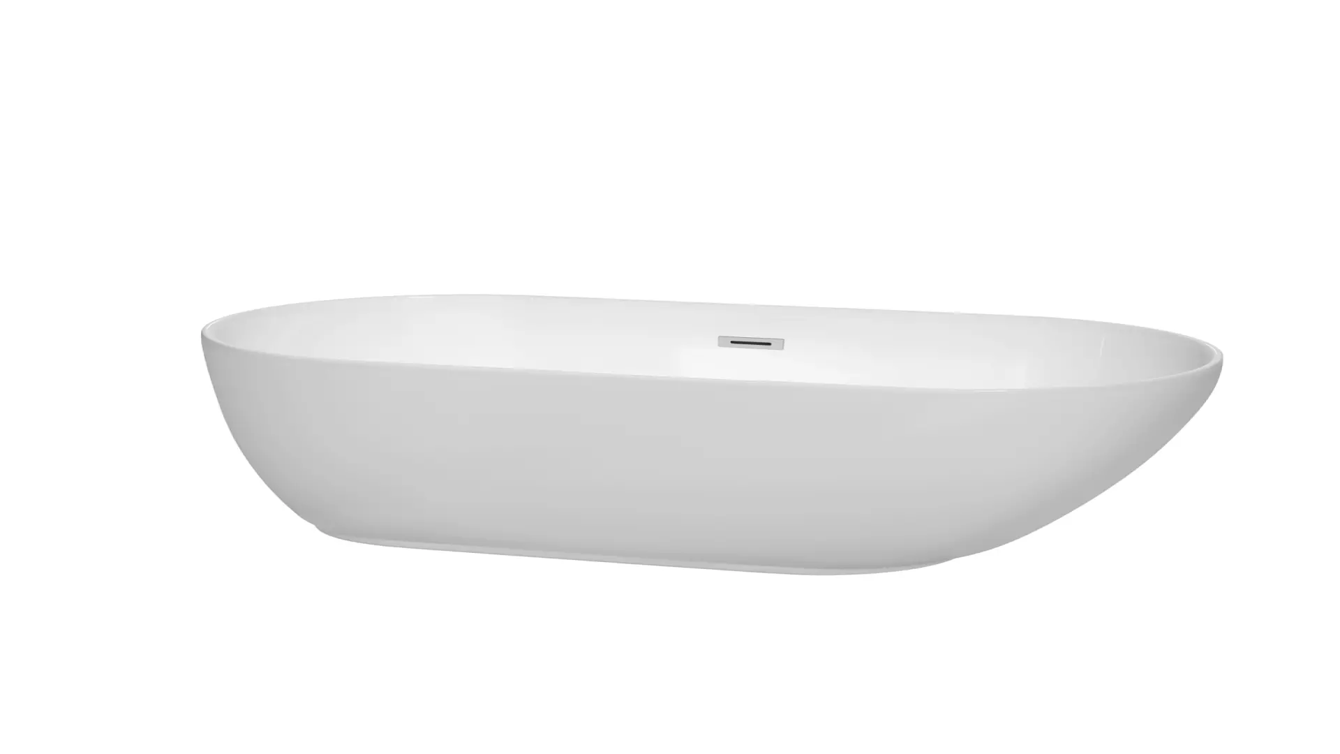 Melissa 60 Inch Freestanding Bathtub in White with Polished Chrome Drain and Overflow Trim material