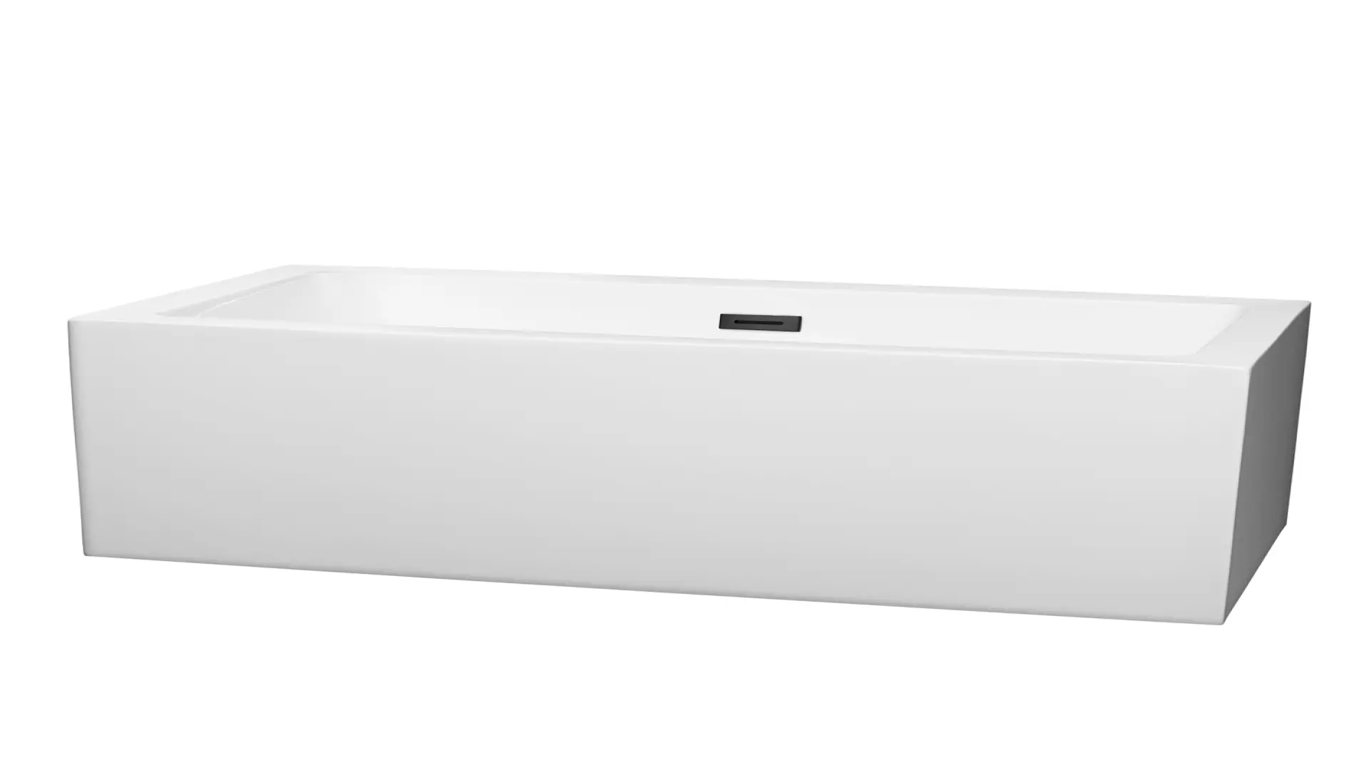 Melody 60 Inch Freestanding Bathtub in White with Matte Black Drain and Overflow Trim material