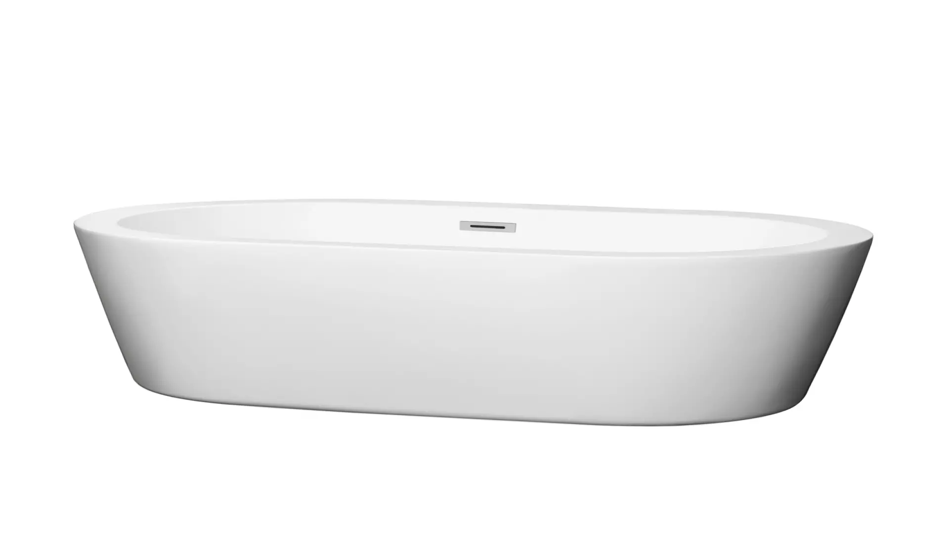 Mermaid 60 Inch Freestanding Bathtub in White with Polished Chrome Drain and Overflow Trim material