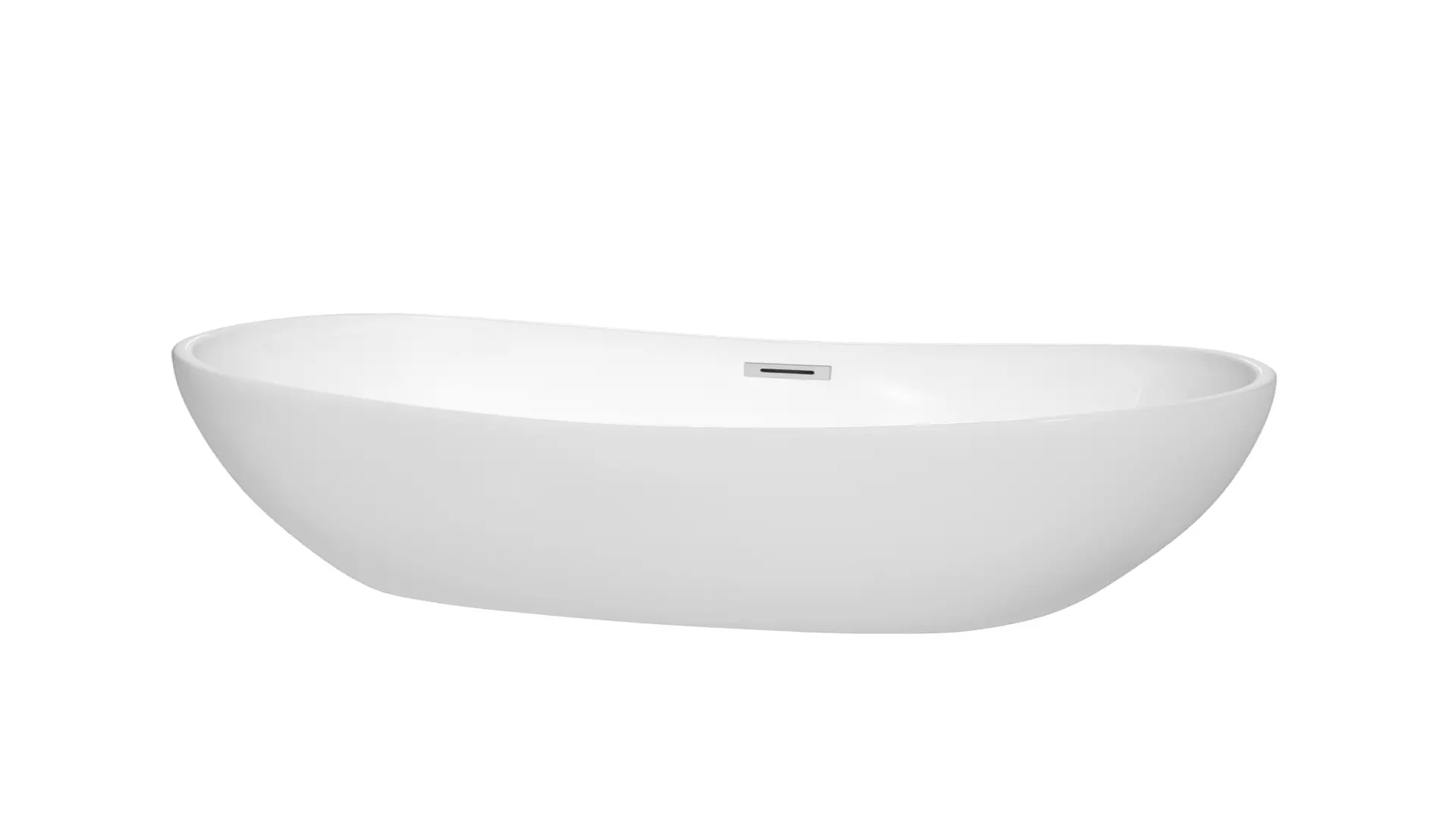 Rebecca 60 Inch Freestanding Bathtub in White with Polished Chrome Drain and Overflow Trim material