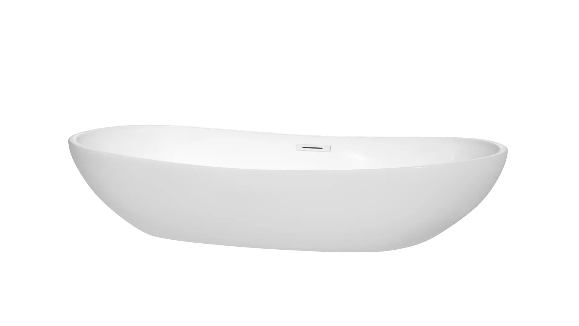Rebecca 60 Inch Freestanding Bathtub in White with Shiny White Drain and Overflow Trim material