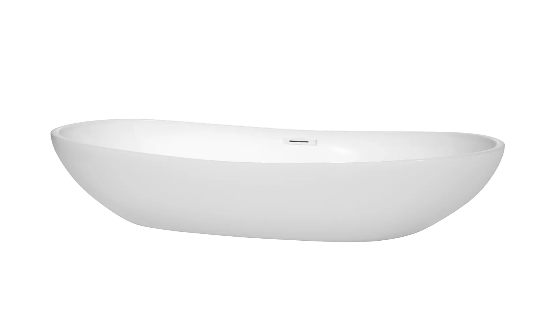 Rebecca 65 Inch Freestanding Bathtub in White with Shiny White Drain and Overflow Trim material